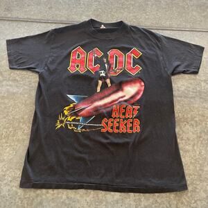 Vintage AC/DC Heat Seeker World Tour 88 Band Tee Shirt XL USA Single Stitch ACDC